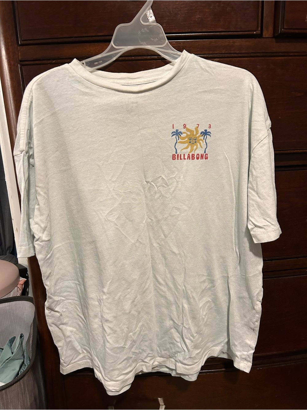 Billabong Light Mint Short Sleeve Tee with Palm Sun Graphic